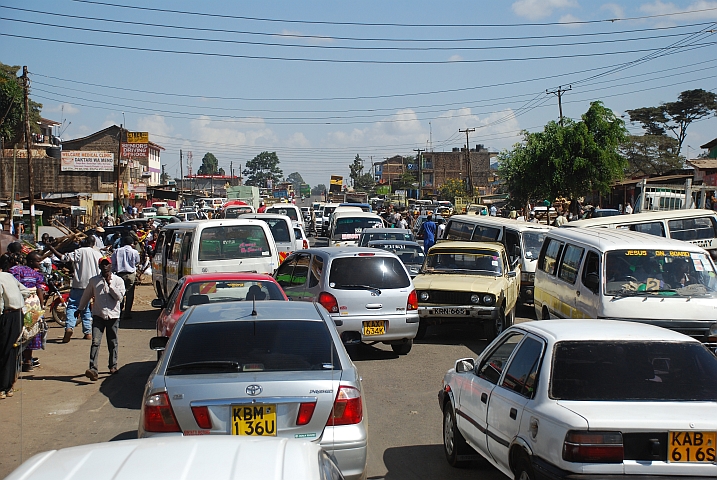 Verkehrschaos in einem Vorort von Nairobi