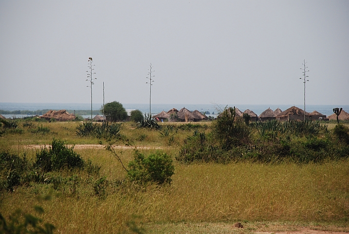 Dorf am Lake Albert