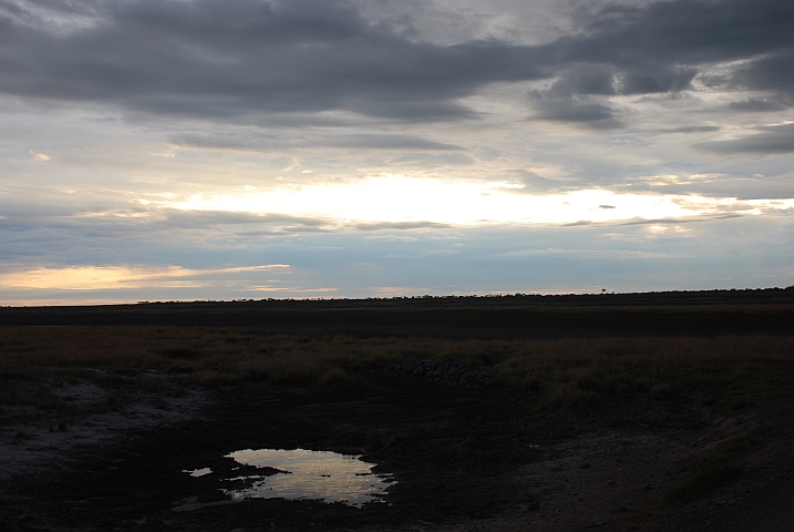 Morgendämmerung im Etosha Nationalpark bei Namutoni