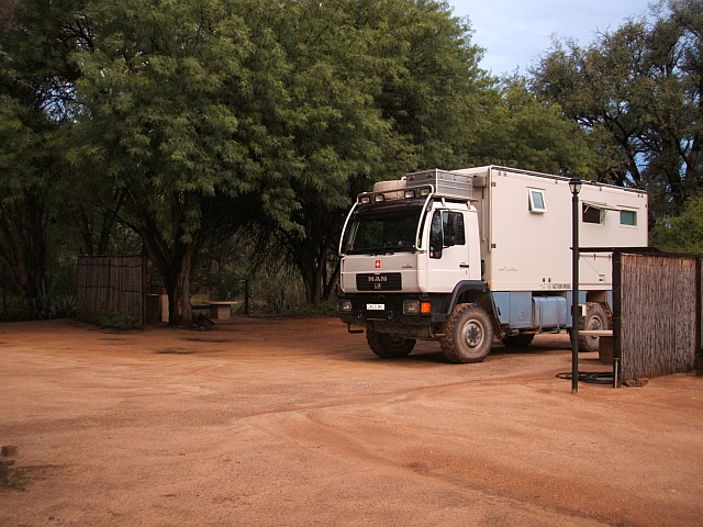 Obelix auf dem Campingplatz in Omaruru