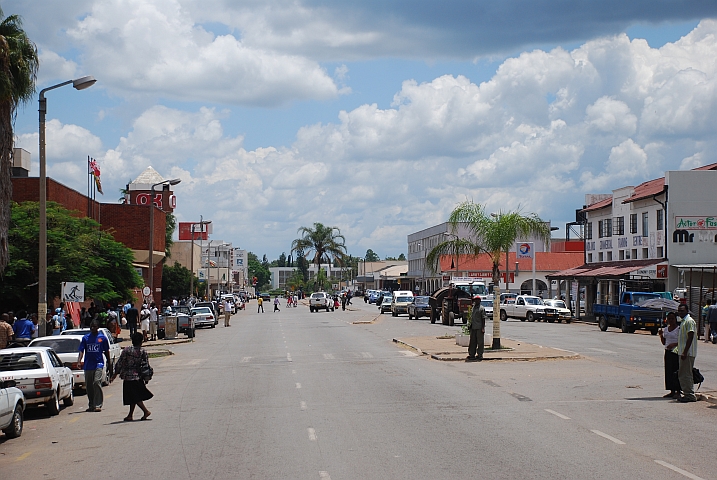 Das Stadtzentrum von Kwekwe