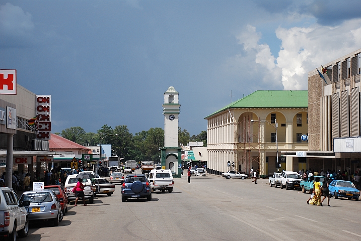 Das Stadtzentrum von Gweru