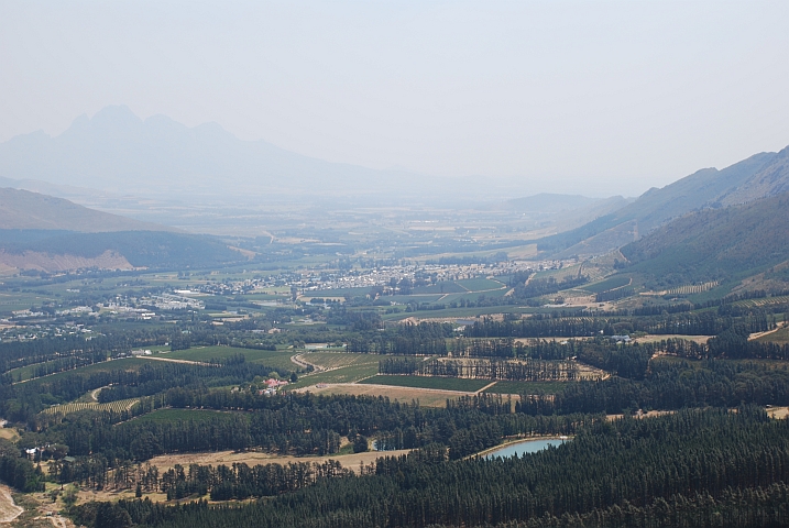 Blick von der Auffahrt zum Franschhoek Pass