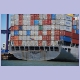 Heck eines in Panama registrierten chinesischen Containerfrachters