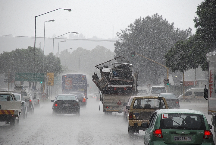 Es regnet stark in Pretoria