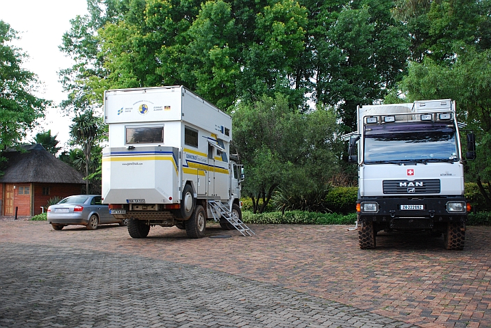 Unser an und für sich ruhiges Plätzchen am Vaal Fluss mit dem Leihauto