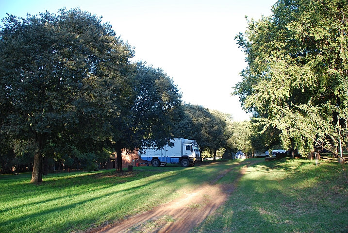 Unser Platz im Fountains Valley Caravan Park, diesmal wieder trockener