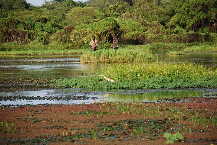 Fischer auf dem Mare aux Hippopotames