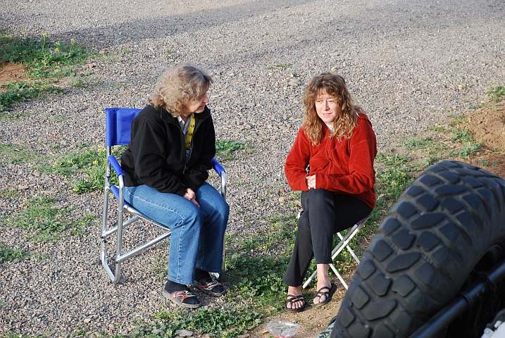 Gaby und Isabella auf dem Campingplatz in Marrakech