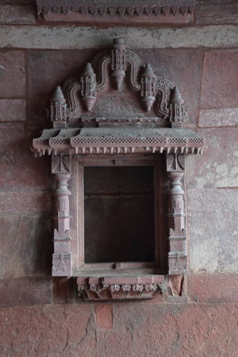 Detail im Jodha Bai Palast von Fatehpur Sikri