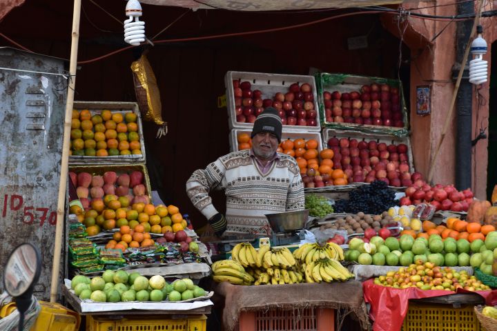 Früchtehändler im Chandpol Bazaar