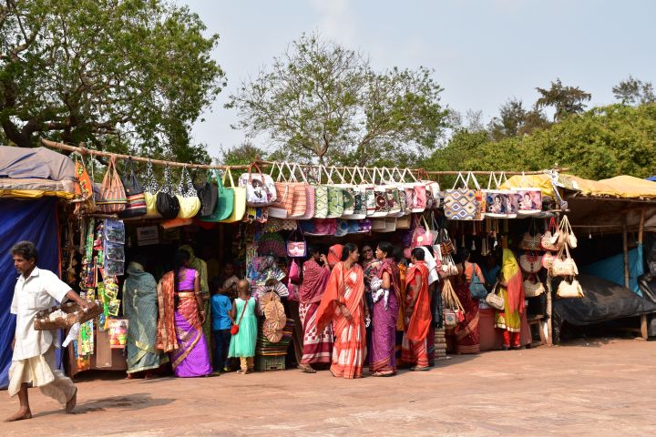 Verkaufsstände beim Sonnentempel von Konark