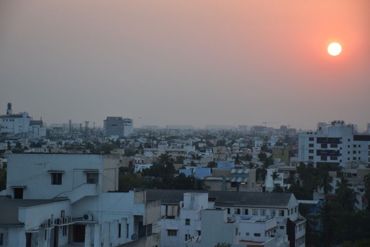 Sonnenuntergang über Chennai, von den britischen Kolonialisten Madras genannt.