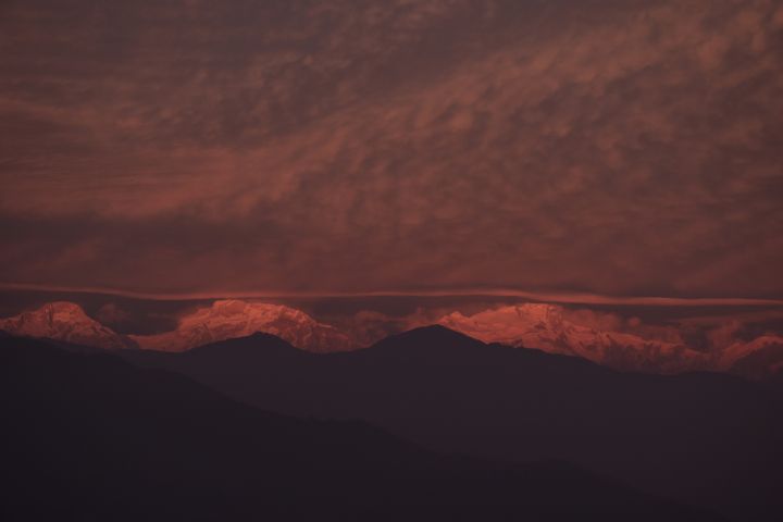 Abendstimmung über dem Annapurna-Massiv