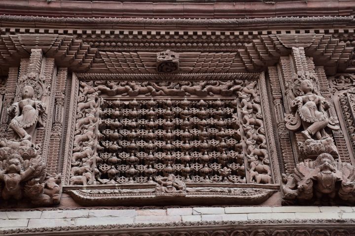 Wunderschönes Holzfenster Hanuman Dhoka