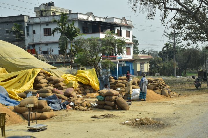 Getreideverkauf in der Nähe von Inaruwa im Ost-Terai