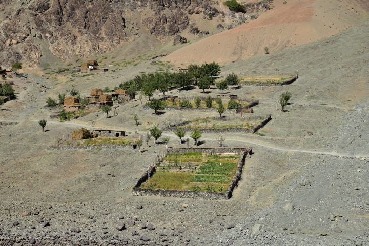 Afghanisches Dorf am Panj