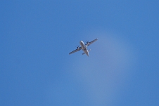 Ein Flugzeug über Francistown