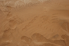 Erklärungszeichnungen im Sand