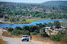 Der gestaute Luonga Fluss bei Musonda Falls