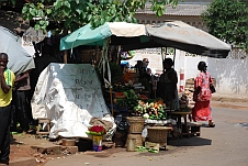Der Stand unserer Gemüseverkäuferin in Lomé