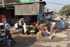 Gemüseladen an einer Strassenecke bei Taxila