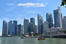 Singapore Skyline an der Marina Bay