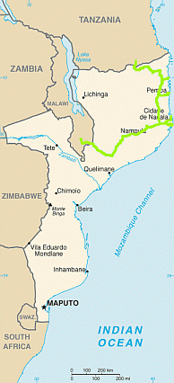 Mosambik Karte