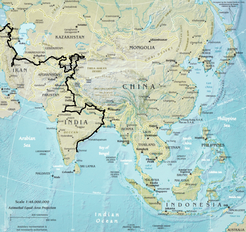 Asien Landkarte