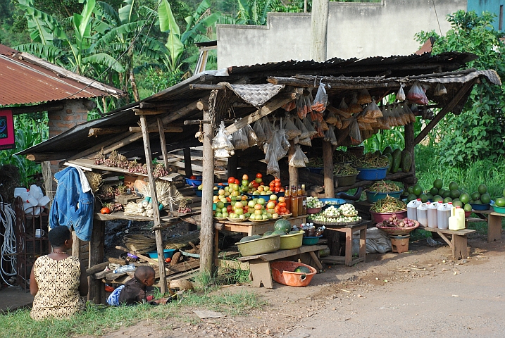 Gem&uuml;se- und Fr&uuml;chtestand an der Strasse nach Mbarara