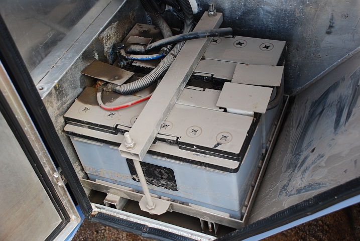 Die mit Schlick &uuml;berzogenen Starterbatterien