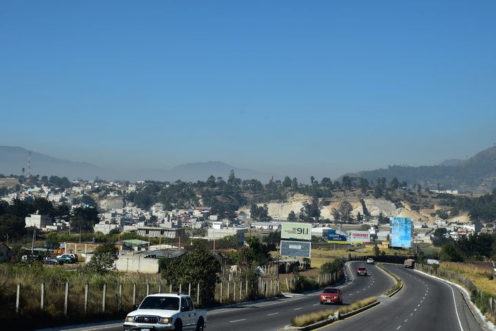 Es liegt etwas Smog &uuml;ber Quetzaltenango